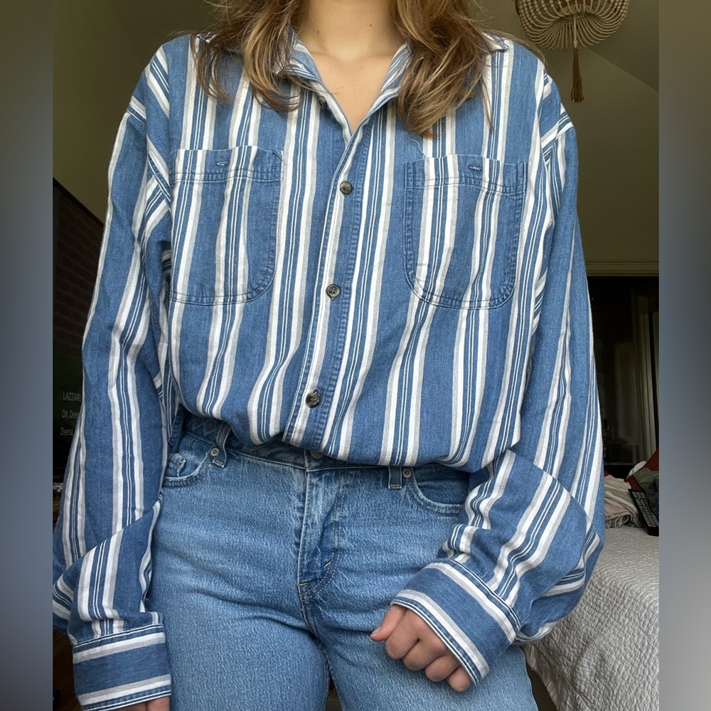 Vintage stripped oversized button down